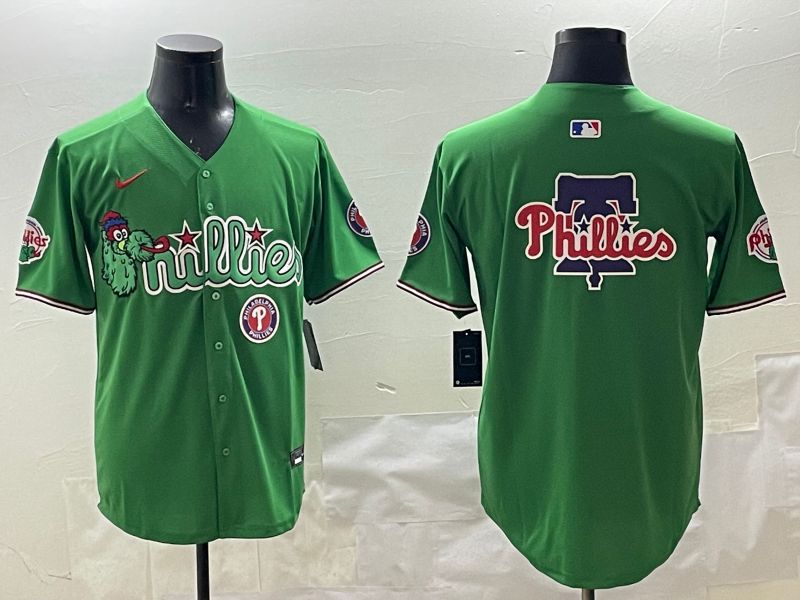Men Philadelphia Phillies Blank Green Joint Name 2025 Nike MLB Jersey style 6->philadelphia phillies->MLB Jersey
